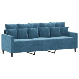 Sofa 3-osobowa, niebieski, 180 cm, tapicerowana aksamitem Lumarko!