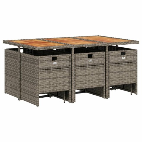 11-cz. zestaw mebli do ogrodu, z poduszkami, szary rattan PE Lumarko!