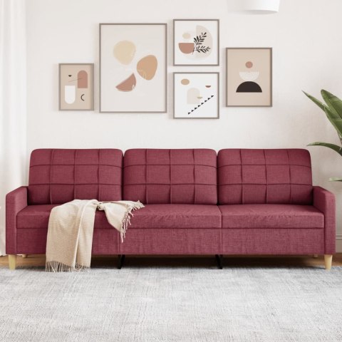 Sofa 3-osobowa, winna czerwień, 210 cm,tapicerowana tkaniną Lumarko!