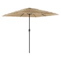 Parasol ogrodowy z LED, stalowy słupek, brązowy, 248x248x248 cm Lumarko!