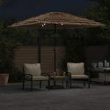 Parasol ogrodowy z LED, stalowy słupek, brązowy, 248x248x248 cm Lumarko!