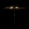 Parasol ogrodowy z LED, stalowy słupek, brązowy, 248x248x248 cm Lumarko!