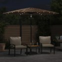 Parasol ogrodowy z LED, stalowy słupek, brązowy, 268x268x226 cm Lumarko!