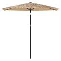 Parasol ogrodowy z LED, stalowy słupek, brązowy, 268x268x226 cm Lumarko!