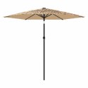 Parasol ogrodowy z LED, stalowy słupek, brązowy, 268x268x226 cm Lumarko!