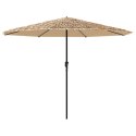 Parasol ogrodowy z LED, stalowy słupek, brązowy, 324x324x247 cm Lumarko!