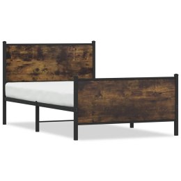 Rama łóżka z wezgłowiem i zanóżkiem, przydymiony dąb 100x200 cm Lumarko!