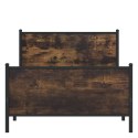 Rama łóżka z wezgłowiem i zanóżkiem, przydymiony dąb 100x200 cm Lumarko!