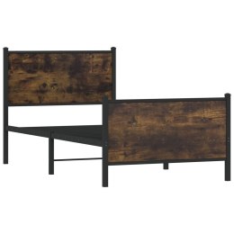Rama łóżka z wezgłowiem i zanóżkiem, przydymiony dąb, 75x190 cm Lumarko!