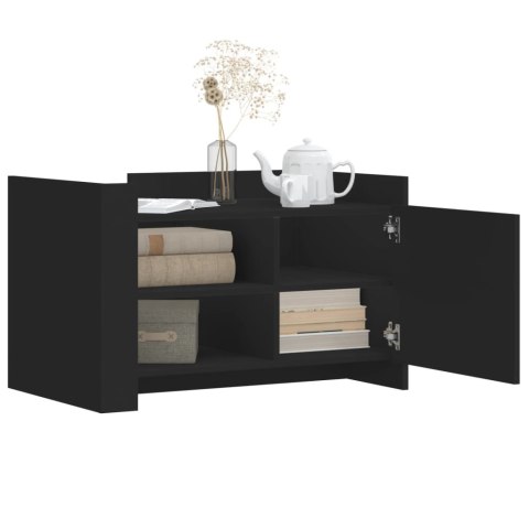 Stolik kawowy, czarny, 80x50x50 cm, materiał drewnopochodny Lumarko!