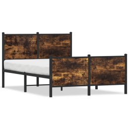 Rama łóżka z wezgłowiem i zanóżkiem, przydymiony dąb 120x190 cm Lumarko!