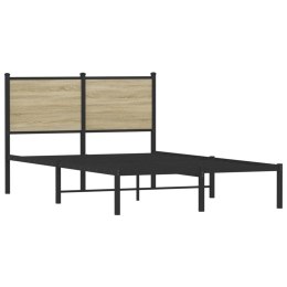 Metalowa rama łóżka z wezgłowiem, dąb sonoma, 120x190 cm Lumarko!