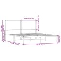 Metalowa rama łóżka z wezgłowiem, dąb sonoma, 150x200 cm Lumarko!
