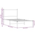Metalowa rama łóżka z wezgłowiem, dąb sonoma, 80x200 cm Lumarko!