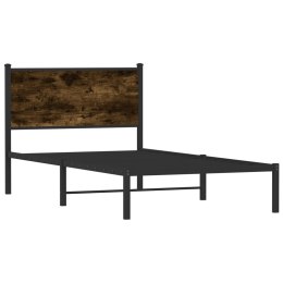 Metalowa rama łóżka z wezgłowiem, przydymiony dąb, 107x203 cm Lumarko!