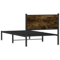 Metalowa rama łóżka z wezgłowiem, przydymiony dąb, 107x203 cm Lumarko!