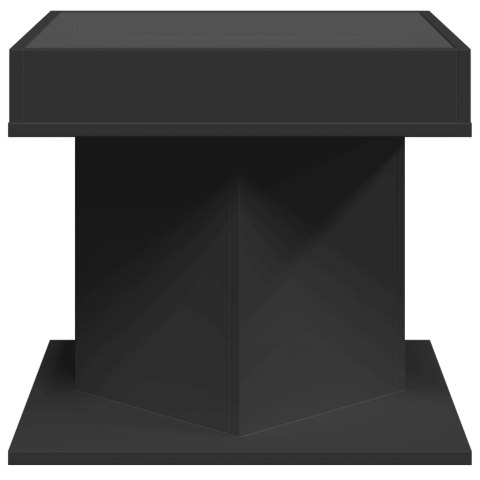 Stolik kawowy z LED czarny 50x50x45 cm, materiał drewnopochodny Lumarko!