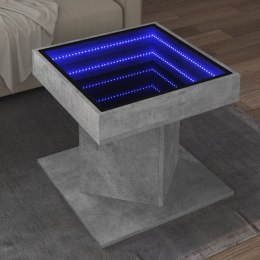 Stolik kawowy z LED, szarość betonu, 50x50x45 cm Lumarko!