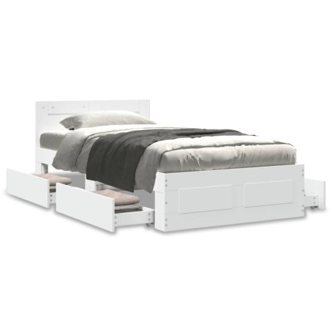 Rama łóżka z wezgłowiem, biała, 90x200 cm Lumarko!