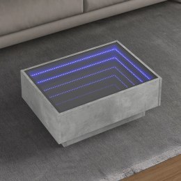 Stolik kawowy z LED, szarość betonu, 70x50x30 cm Lumarko!