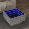 Stolik kawowy z LED, szary dąb sonoma, 50x50x30 cm Lumarko!