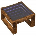 Stolik kawowy z LED Infinity, przydymiony dąb, 50x53x30 cm Lumarko!