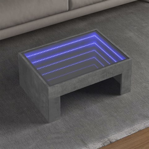 Stolik kawowy z LED Infinity, szarość betonu, 70x50x30 cm Lumarko!