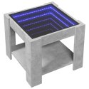 Stolik kawowy z LED, szarość betonu, 53x53x45 cm Lumarko!