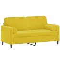 2-osobowa sofa z poduszkami, żółta, 140 cm, aksamit Lumarko!