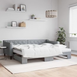 Sofa rozsuwana z materacami, jasnoszara, 90x200 cm, tkanina Lumarko! #