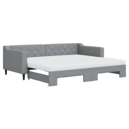 Sofa rozsuwana z materacami, jasnoszara, 90x200 cm, tkanina Lumarko! #