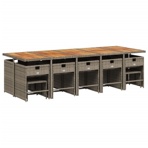 15-cz. zestaw mebli ogrodowych z poduszkami, szary, rattan PE Lumarko!