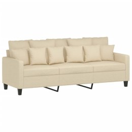 3-osobowa sofa, kremowa, 180 cm, tapicerowana tkaniną Lumarko!