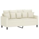 Sofa 2-osobowa, kremowy, 140 cm, tapicerowana aksamitem Lumarko!