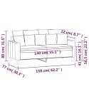 Sofa 2-osobowa, kremowy, 140 cm, tapicerowana aksamitem Lumarko!