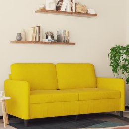 Sofa 2-osobowa, żółta, 140 cm, tapicerowana aksamitem Lumarko!