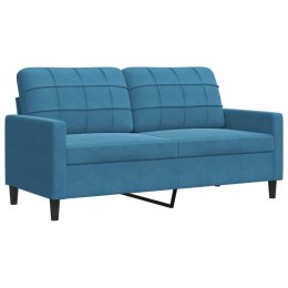 Sofa 2-osobowa, niebieski, 140 cm, tapicerowana aksamitem Lumarko!