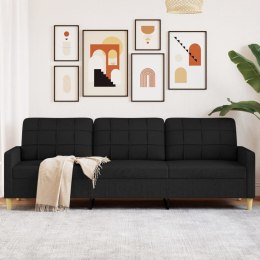 Sofa 3-osobowa, czarna, 210 cm, tapicerowana tkaniną Lumarko!