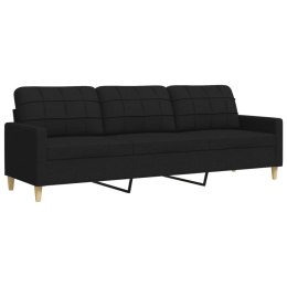 Sofa 3-osobowa, czarna, 210 cm, tapicerowana tkaniną Lumarko!