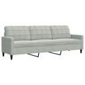 Sofa 3-osobowa, jasnoszary, 210 cm, obita aksamitem Lumarko!