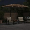 Parasol ogrodowy z LED, stalowy słupek, brązowy, 300x200x250 cm Lumarko!