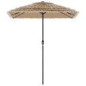 Parasol ogrodowy z LED, stalowy słupek, brązowy, 300x200x250 cm Lumarko!