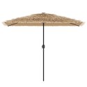 Parasol ogrodowy z LED, stalowy słupek, brązowy, 300x200x250 cm Lumarko!