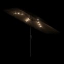 Parasol ogrodowy z LED, stalowy słupek, brązowy, 300x200x250 cm Lumarko!