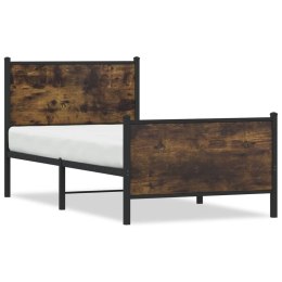 Rama łóżka z wezgłowiem i zanóżkiem, przydymiony dąb 90x200 cm Lumarko!