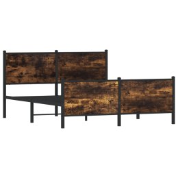 Rama łóżka z wezgłowiem i zanóżkiem, przydymiony dąb 137x190 cm Lumarko!