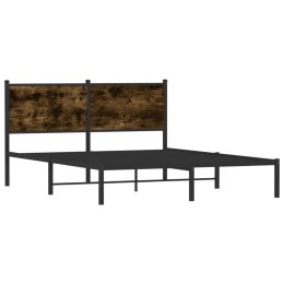Metalowa rama łóżka z wezgłowiem, przydymiony dąb, 140x190 cm Lumarko!
