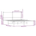 Metalowa rama łóżka z wezgłowiem, przydymiony dąb, 140x190 cm Lumarko!