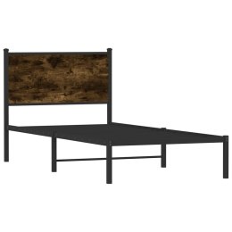 Metalowa rama łóżka z wezgłowiem, przydymiony dąb, 90x190 cm Lumarko!