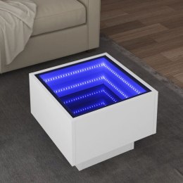 Stolik boczny z LED, biały, 40x40x30 cm Lumarko!